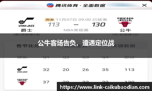 公牛客场告负，遭遇定位战