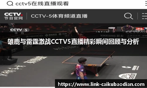 雄鹿与雷霆激战CCTV5直播精彩瞬间回顾与分析